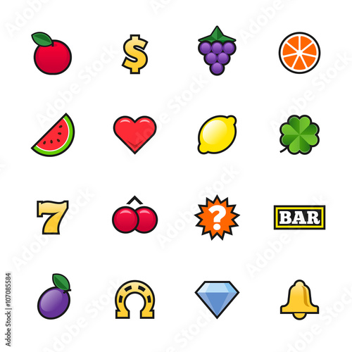 Slot machine symbols set