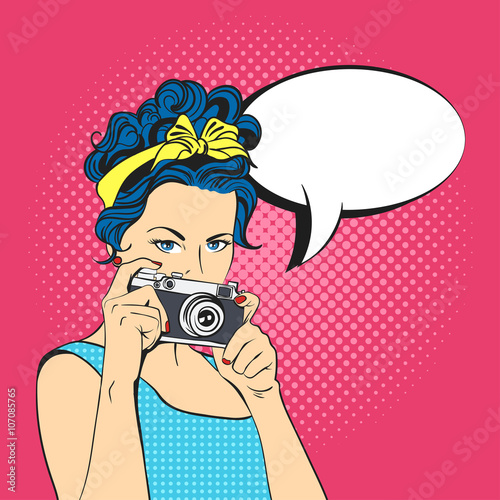 Vector illustration of pop art beautiful young woman 