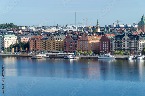 Canvas Print Utsikt över Norrmälarstrand och Stockholm från Skinnarviksber