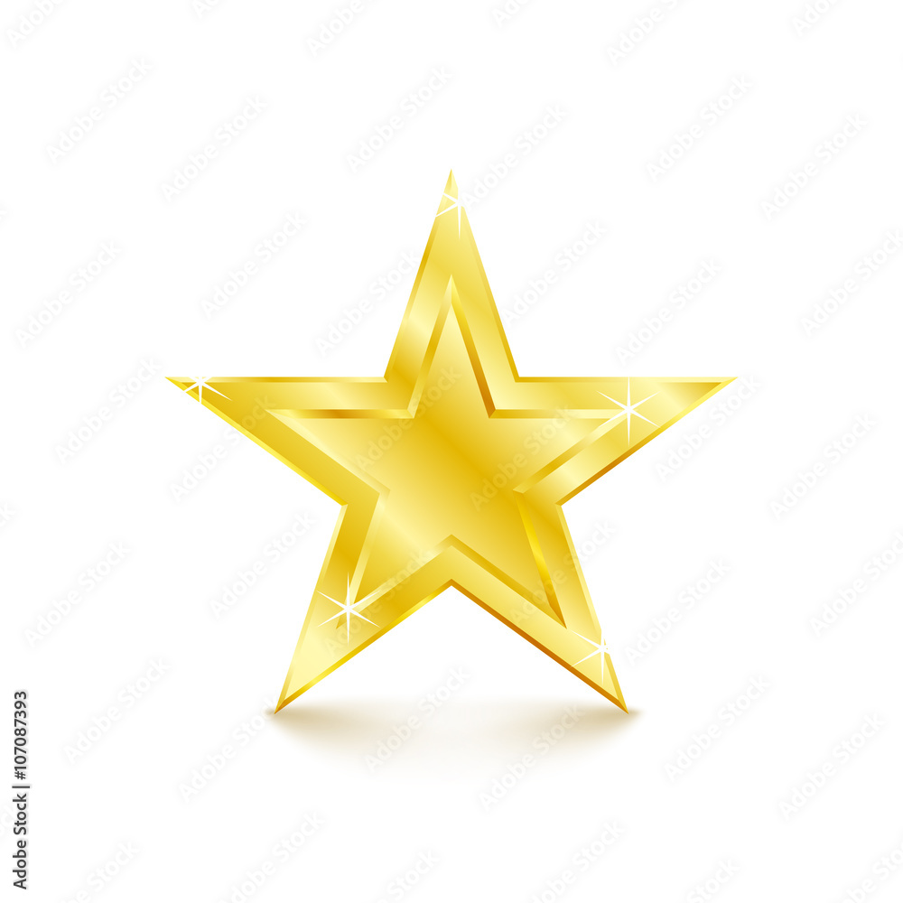 Golden star on white background. Vector Illustration Golden star on white background. Vector Illustration
