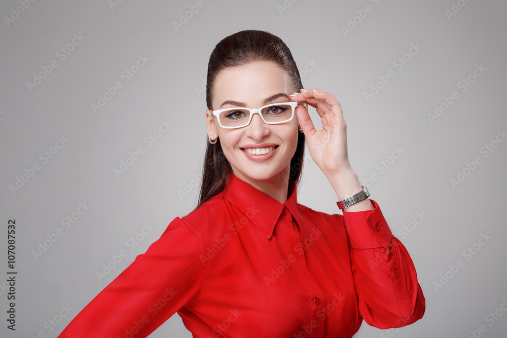 businesswoman in eyeglasses businesswoman in eyeglasses
