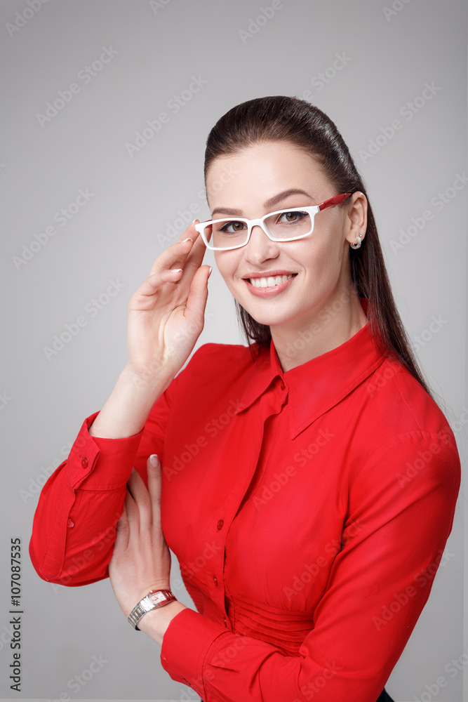 businesswoman in eyeglasses businesswoman in eyeglasses