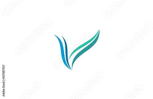 letter v line vector logo