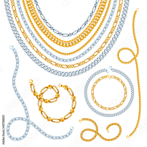 Golden And Silver Chains Set