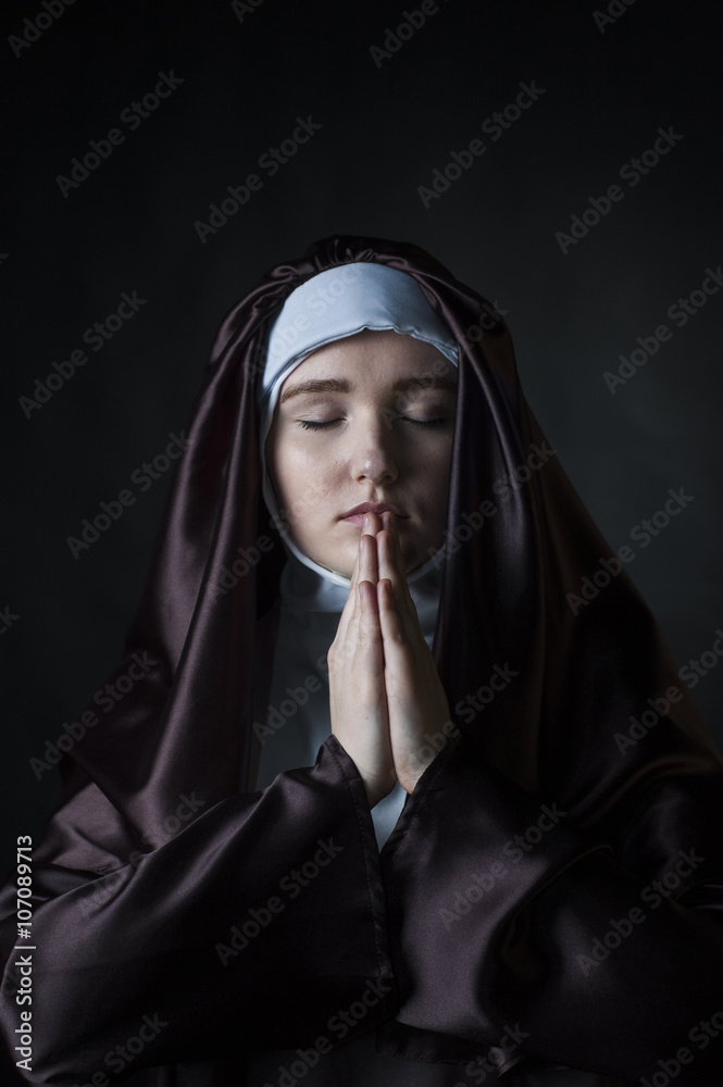 portrait of young beautiful woman nun portrait of young beautiful woman nun