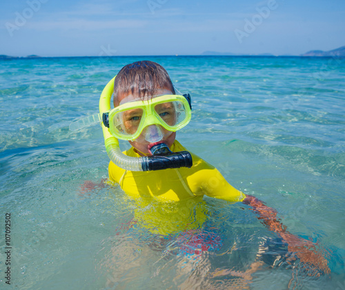 Boy scuba diving