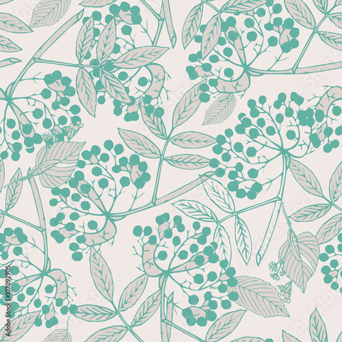 Creeper berries seamless pattern