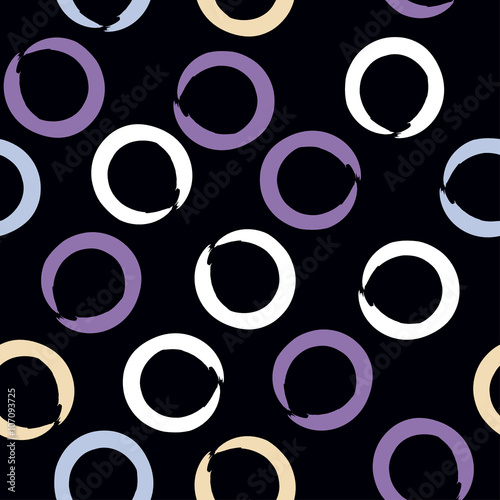 Cute vector seamless pattern . Brush strokes, circles. Endless texture can be used for printing onto fabric or paper
