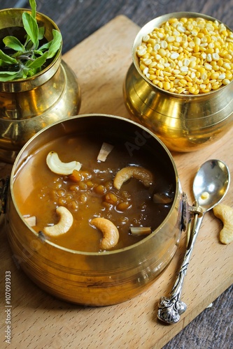 Lentil Kheer / Pradaman - Lentil dessert prepared during South Indian festivals photo