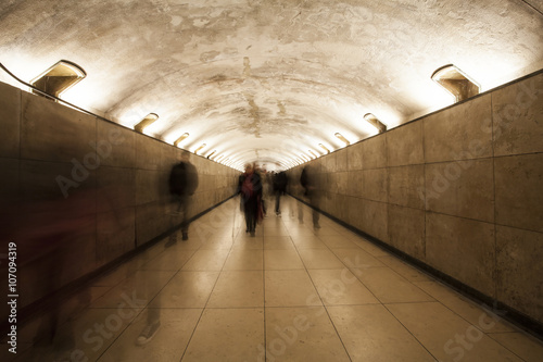 Peoples in underpass photo