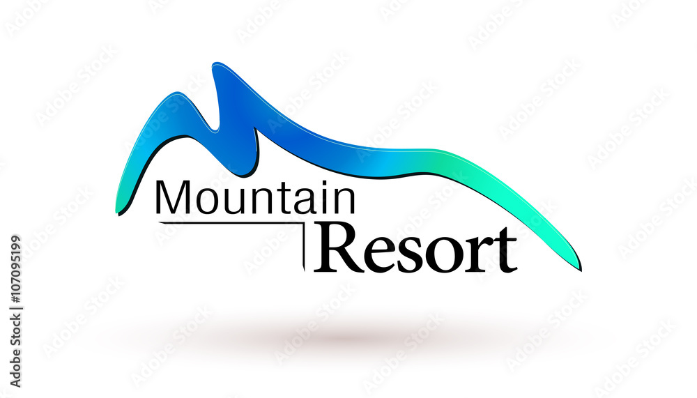 mountain resort logo vector