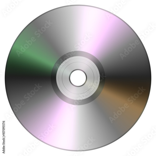 Single disc cd dvd isolated on white background. 