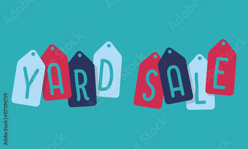 Badges with text yard sale, vector illustration