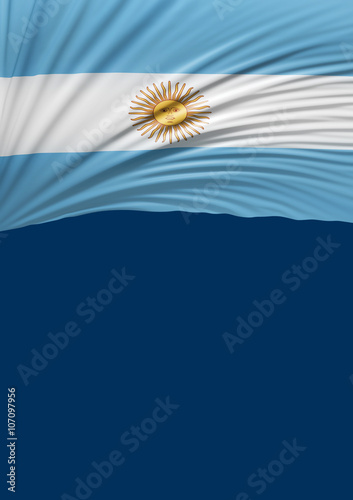 flag Argentina Seal, Argentinian Flag (3D Render)