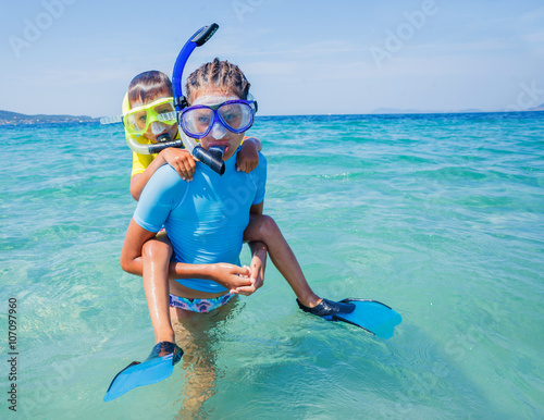 Kids scuba diving
