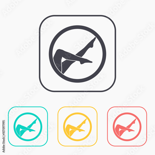 woman legs vector color icon set