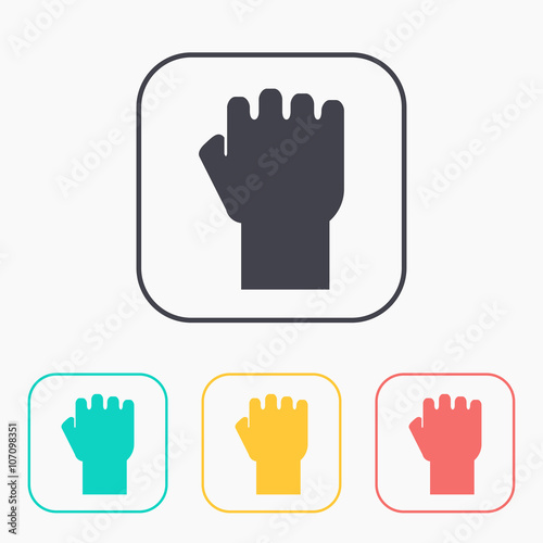 fist vector color icon set