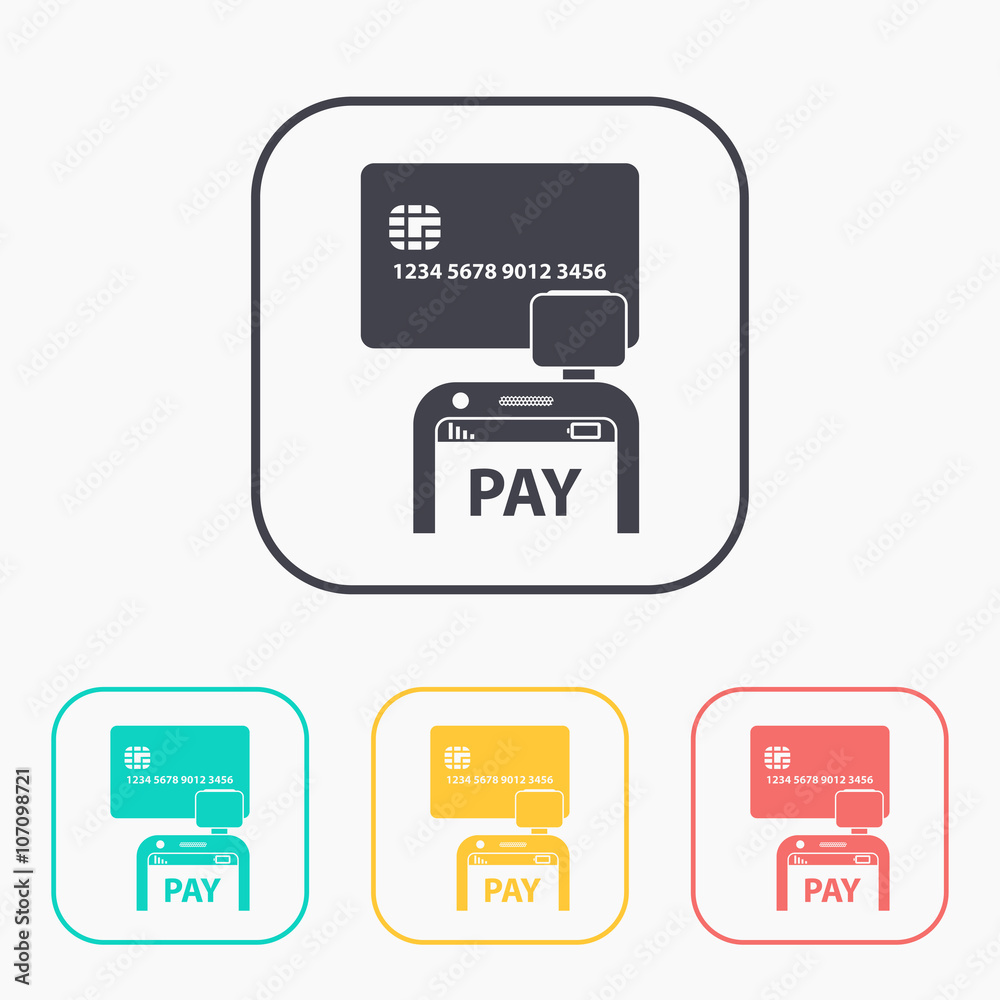 Mobile payment. reader on smartphone scanning a credit card