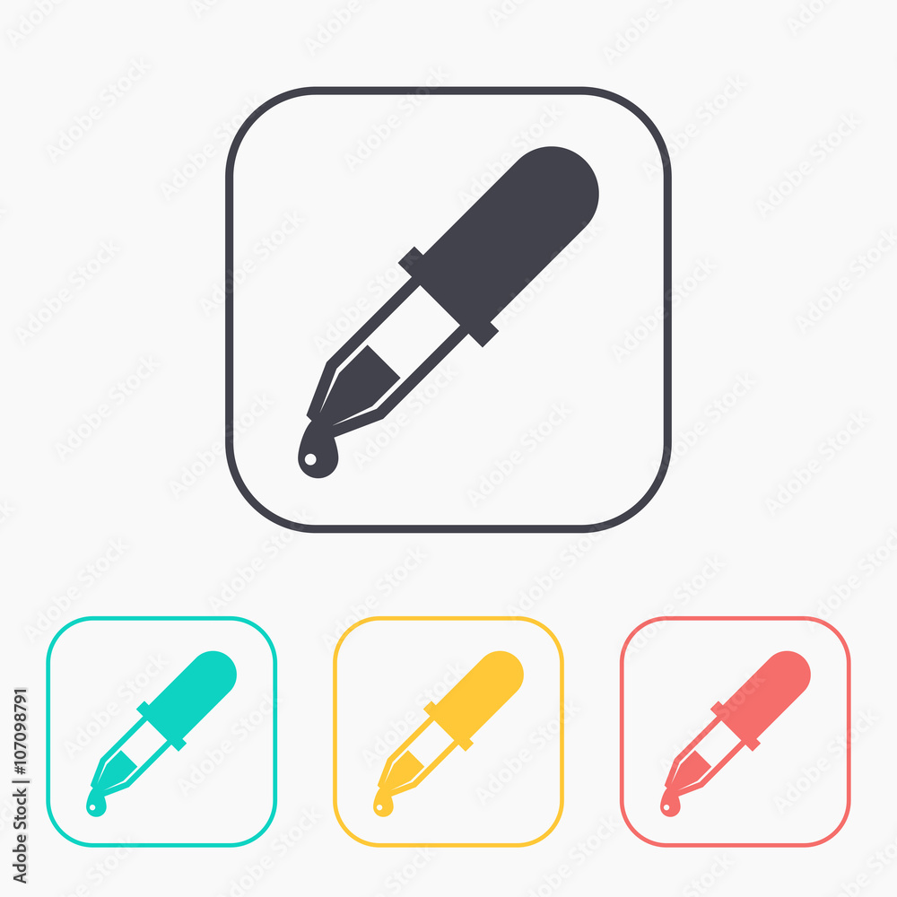 color icon set of pipette color icon set of pipette