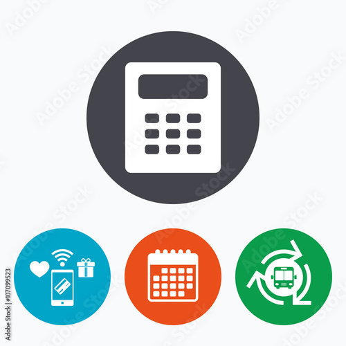Calculator sign icon. Bookkeeping symbol. © blankstock