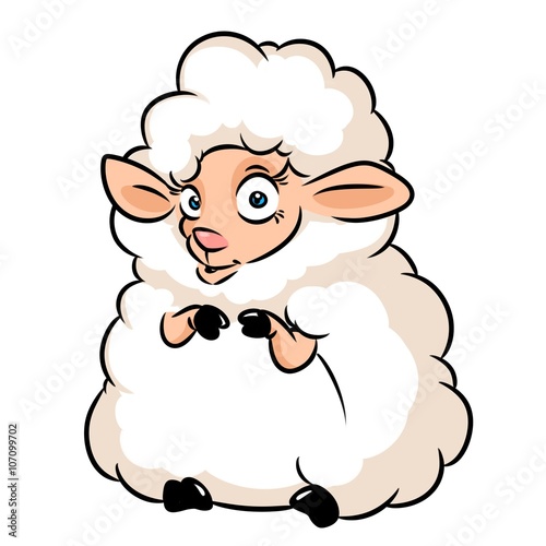 Sheep cartoon illustration isolated image animal character 