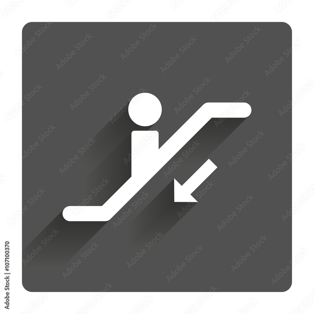 Escalator staircase icon. Elevator moving stair. Escalator staircase icon. Elevator moving stair.