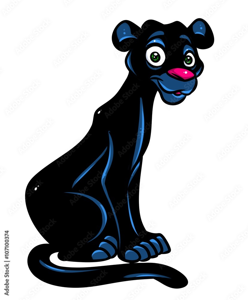 Black panther cartoon illustration isolated image animal character Stock  Illustration | Adobe Stock