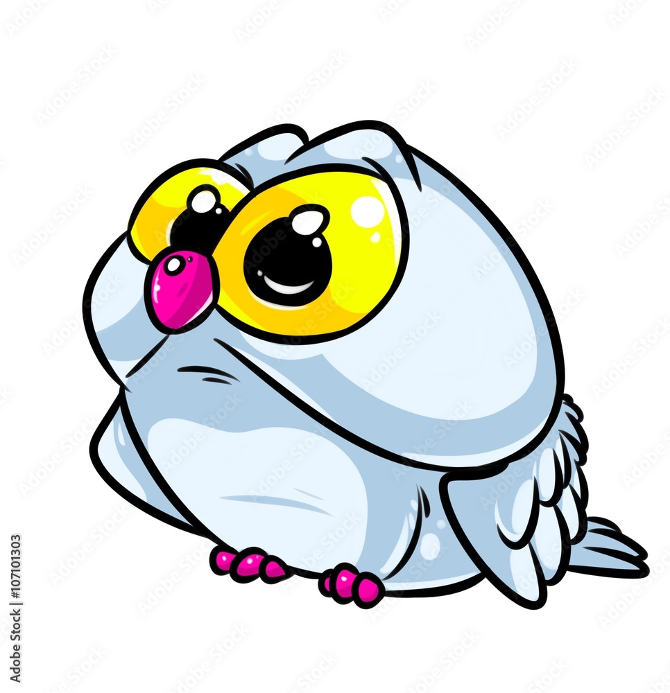 Owl bird big eyes cartoon illustration isolated image animal character  Stock Illustration | Adobe Stock