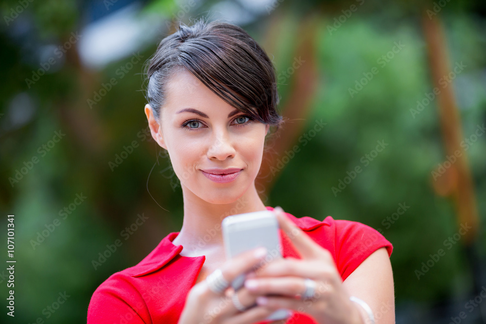 Portrait of businesswoman with mobile phone Portrait of businesswoman with mobile phone