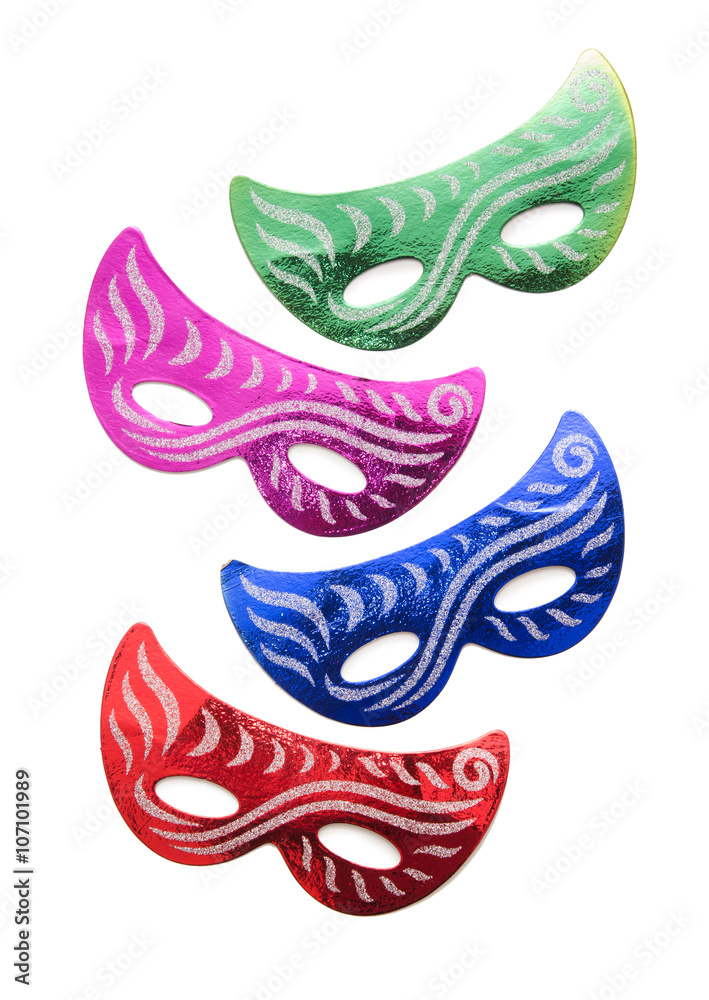 Carnival masks isolated on the white background Carnival masks isolated on the white background