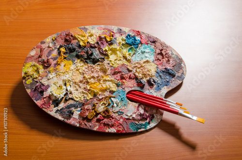 Artist palette in art concept