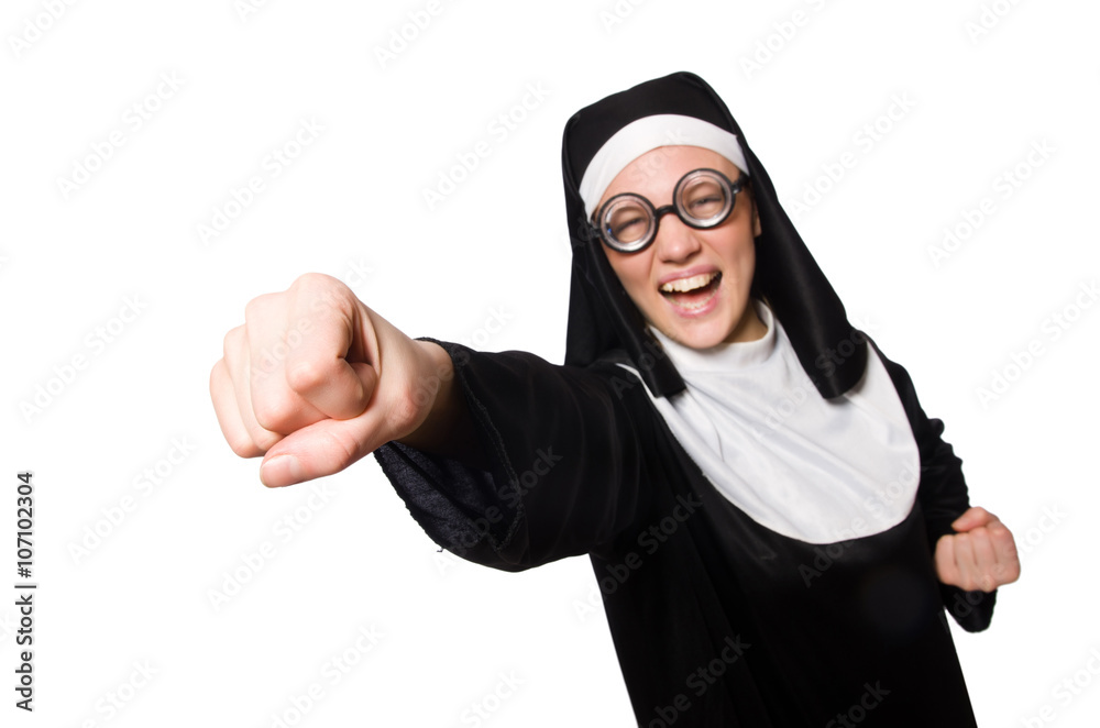Nun isolated on the white background Nun isolated on the white background