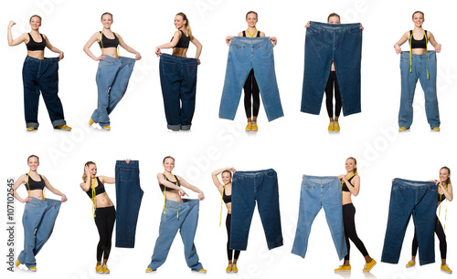 Composite photo of woman in dieting concept