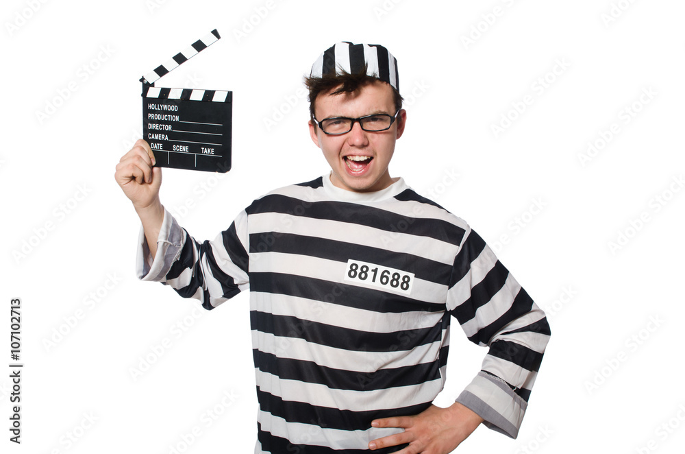 Prisoner isolated on the white background Prisoner isolated on the white background