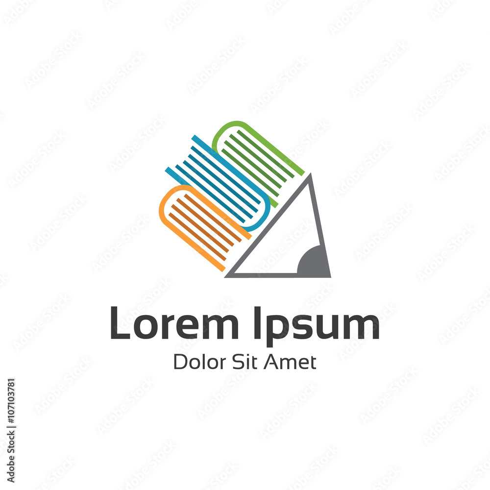 Book logo vector design. Abstract book and pencil vector. Book logo vector design. Abstract book and pencil vector.