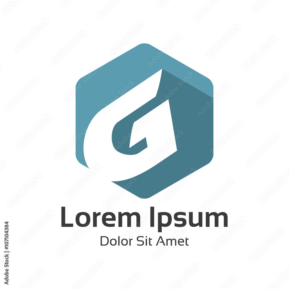Letter G logo flat long shadow design vector. Hexagonal flat . Letter G logo flat long shadow design vector. Hexagonal flat .