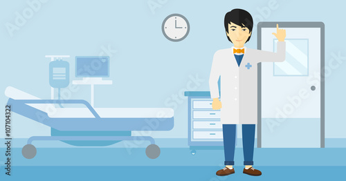 Doctor showing finger up.