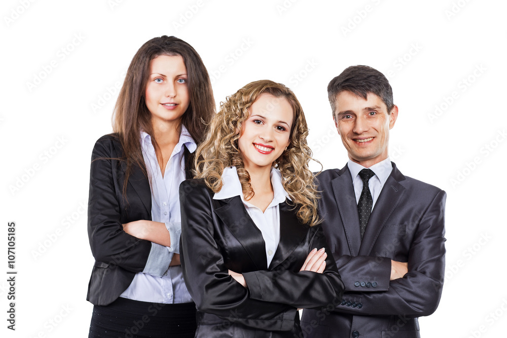 A group of attractive and successful business, ready for serious A group of attractive and successful business, ready for serious