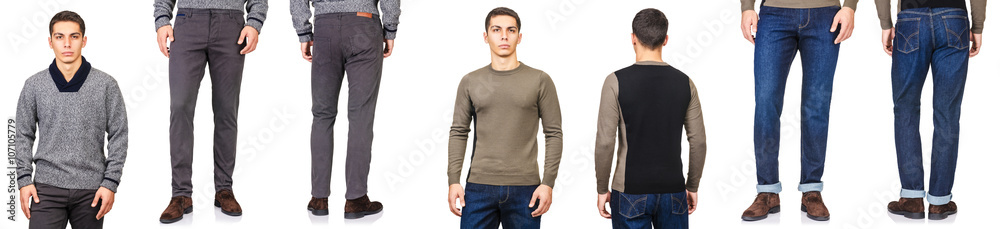 Young man in fashion concept isolated on white Young man in fashion concept isolated on white