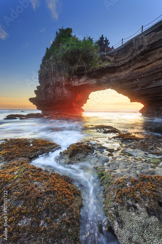 Sunset at Pura Batu Bolong  Tanah Lot  Bali  Indonesia.