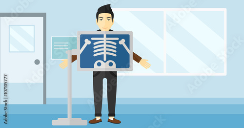Patient during x-ray procedure.