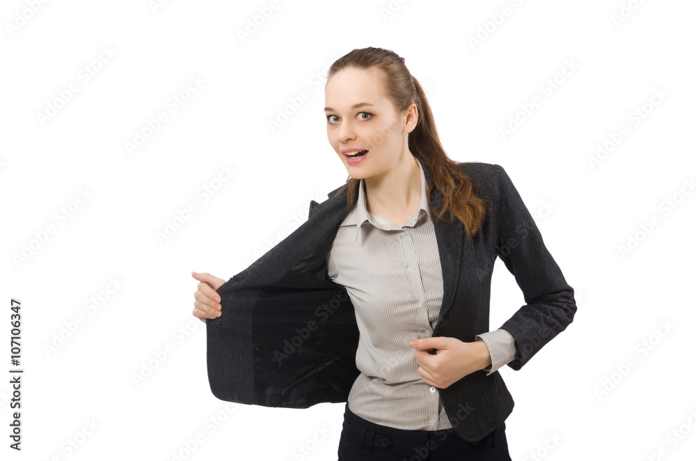 Pretty office manager isolated on white Pretty office manager isolated on white
