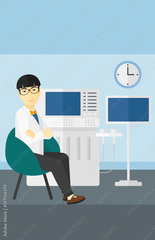 Male ultrasound specialist. Male ultrasound specialist.