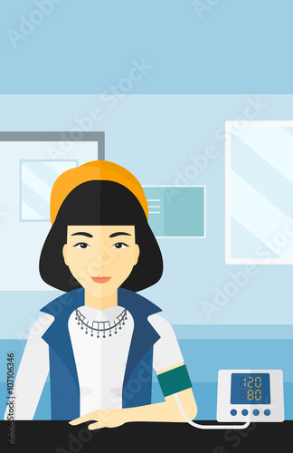 Blood pressure measurement.