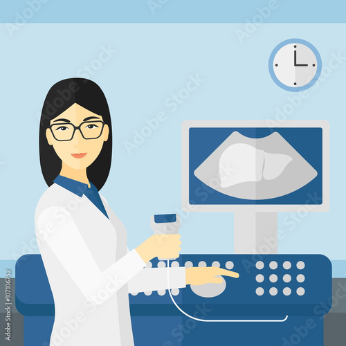 Female ultrasound specialist.