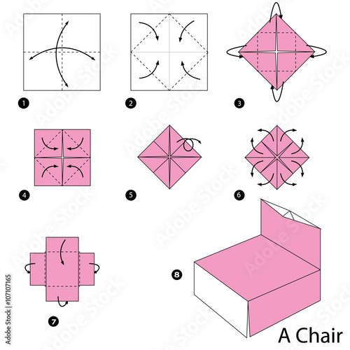 Step by step instructions how to make origami A Chair.