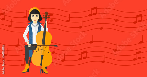 Woman playing cello.