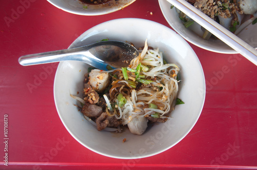 Thai noodle soup (Kuay Tiew Ruer) photo