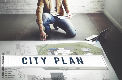 Bilde på lerret City Plan Municipality Community Town Management Concept