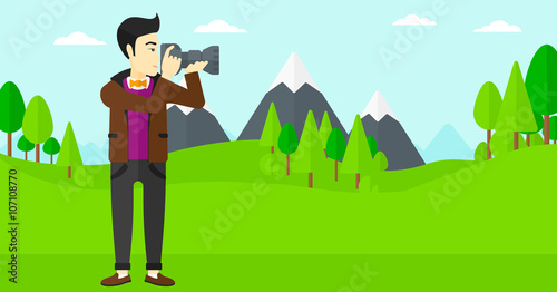 Photographer taking photo.
